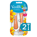 Gillette Venus Riviera: 3-Blade Disposable Razor for Women - Smooth Shave, Aloe Vera, Sensitive Skin - 2 Pack