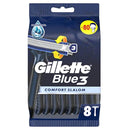Gillette Blue3 Disposable Razor Blades for Men - 8 Pack, Advanced Lubricating Strip, Pivoting Head for Comfortable Shaving