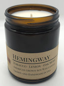 Hemingway Soy Wax Candle | 9 oz Amber Apothecary Jar Candle Prairie Fire Tallow, Candles, and Lavender 