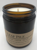 Leaf Pile Soy Wax Candle | 9 oz Amber Apothecary Jar Candle Prairie Fire Tallow, Candles, and Lavender 