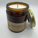 Sangria Soy Wax Candle | 9 oz Amber Apothecary Jar Candle Prairie Fire Tallow, Candles, and Lavender 