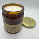 S'mores Soy Wax Candle | 9 oz Amber Apothecary Jar Candle Prairie Fire Tallow, Candles, and Lavender 