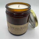 Spiced Wine Soy Wax Candle | 9 oz Amber Apothecary Jar Candle Prairie Fire Tallow, Candles, and Lavender 