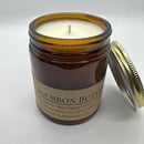 Bourbon Butter Soy Wax Candle | 9 oz Amber Apothecary Jar Candle Prairie Fire Tallow, Candles, and Lavender 