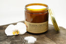Seaside Orchid Soy Wax Candle | 16 oz Double Wick Amber Apothecary Jar Candle Prairie Fire Tallow, Candles, and Lavender 