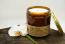 Tiki Time Soy Wax Candle | 16 oz Double Wick Amber Apothecary Jar Candle Prairie Fire Tallow, Candles, and Lavender 