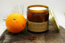 Winter Hearth Soy Wax Candle | 16 oz Double Wick Amber Apothecary Jar Candle Prairie Fire Tallow, Candles, and Lavender 