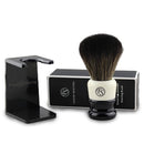 2 Pack Shaving Brush Set, Frank FS shaving Quality Nylon Wire Hair Shaving Brushes with Resin Handle with Acrylic Stand for Personal Shaving(Knot:24mm) Shaving Brush Frank Shaving Handmade 
